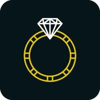 diseño de icono de vector de anillo de diamante