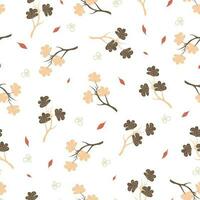 Vector seamless pattern with leaf hand drawn style illustration design for fabric textile