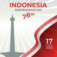 Vector gradient indonesia independence day illustration for social media post template