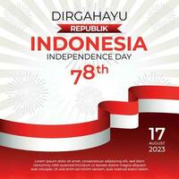 Vector gradient indonesia independence day illustration for social media post template