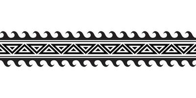 maorí polinesio tatuaje pulsera. tribal manga sin costura modelo vector. samoano frontera tatuaje diseño delantero brazo o pie. brazalete tatuaje tribal. banda tela sin costura ornamento aislado en blanco antecedentes vector