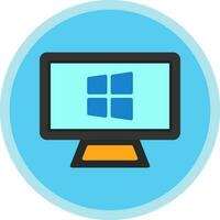 Desktop Monitor Vector Icon Design