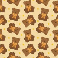 Patterns for children. seamless pattern with teddy bears vector