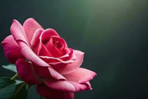 Close up of a beautiful blooming rose. AI generate photo