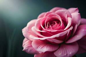 Close up of a beautiful blooming rose. AI generate photo