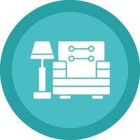 Armchair With Lamp Vector Icon Design