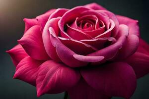 Close up of a beautiful blooming rose. AI generate photo