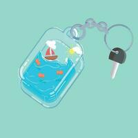 vector illustration of a cute ocean themed keychain