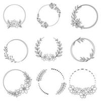 Floral wreaths, big set of floral round frames vector illustration. Perfect for invitations, greeting cards, quotes, blogs, Wedding Frames, posters and more