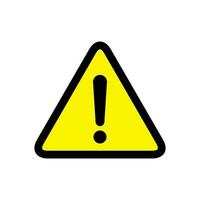 Hazard warning, exclamation mark icon vector in a triangle style