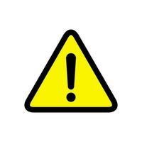 Hazard warning, exclamation mark icon vector in a triangle style