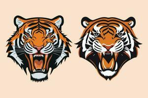 Tigre cabeza logo icono vector ilustración