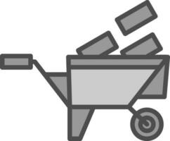 Wheelbarrow Vector Icon Design