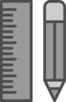 Ruler and pencil Vector Icon Design