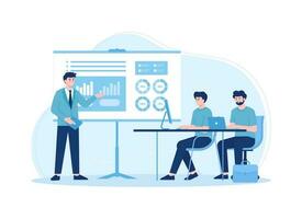 People on business training trending concept flat illustration vector