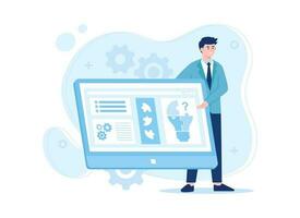 Training to find solutions or solve problems, trending concept flat illustration vector