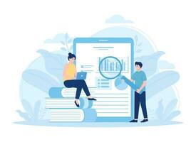 Study data analyst company trending concept flat illustration vector
