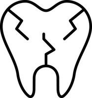 Broken Tooth Vector Icon Design