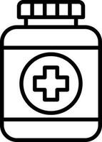 Pills Bottle Vector Icon Design