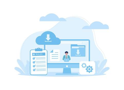 calendario para datos entrada tendencias concepto plano ilustración vector