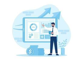 Stock market improvement trending concept flat illustration vector