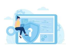 Improved document security trending concept flat illustration vector