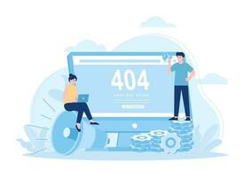 Computer screen with 404 error concept. trending flat illustration vector