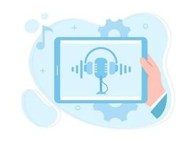 Music podcasts trending concept flat illustration vector