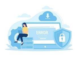 Fixed data input errors trending concept flat illustration vector