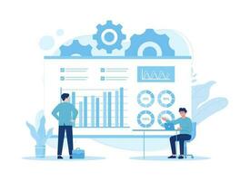 Trading analyst data presentation trending concept flat illustration vector