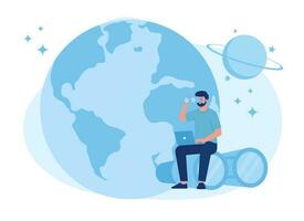 Earth clone concept flat illustration vector