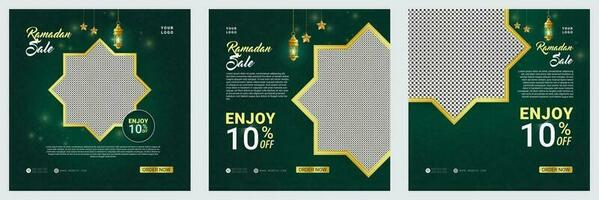Ramadan sale social media post template design collection vector