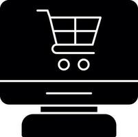 diseño de icono de vector de compras en línea