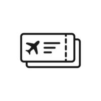 Ticket icon on background. vector illustration. Vector airplane simple flat line style.