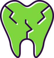 Broken Tooth Vector Icon Design