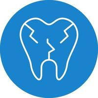 Broken Tooth Vector Icon Design