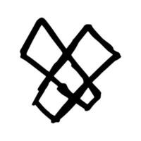 X symbol doodle hand drawing marker style vector