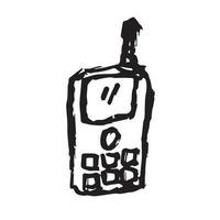 Old handphone doodle drawing marker style vector