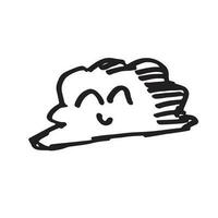 Smile cloud doodle drawing marker style vector