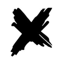 X symbol doodle hand drawing marker style vector