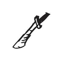 Machete doodle drawing marker style vector