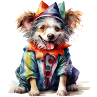 mignonne chien costumes pour Halloween costume. illustration ai génératif png