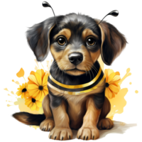 mignonne chien costumes pour Halloween costume. illustration ai génératif png