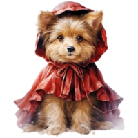 mignonne chien costumes pour Halloween costume. illustration ai génératif png