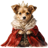 Cute Dog Princess and Prince Costume Illustration AI Generative png