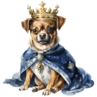 Cute Dog Princess and Prince Costume Illustration AI Generative png