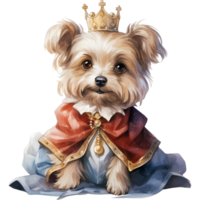 Cute Dog Princess and Prince Costume Illustration AI Generative png