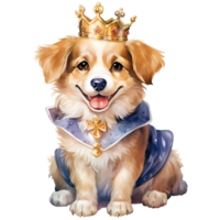 Cute Dog Princess and Prince Costume Illustration AI Generative png