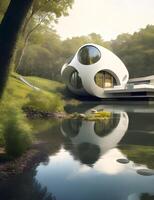 House embedded into the River terrain design. . photo