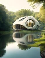 House embedded into the River terrain design. . photo